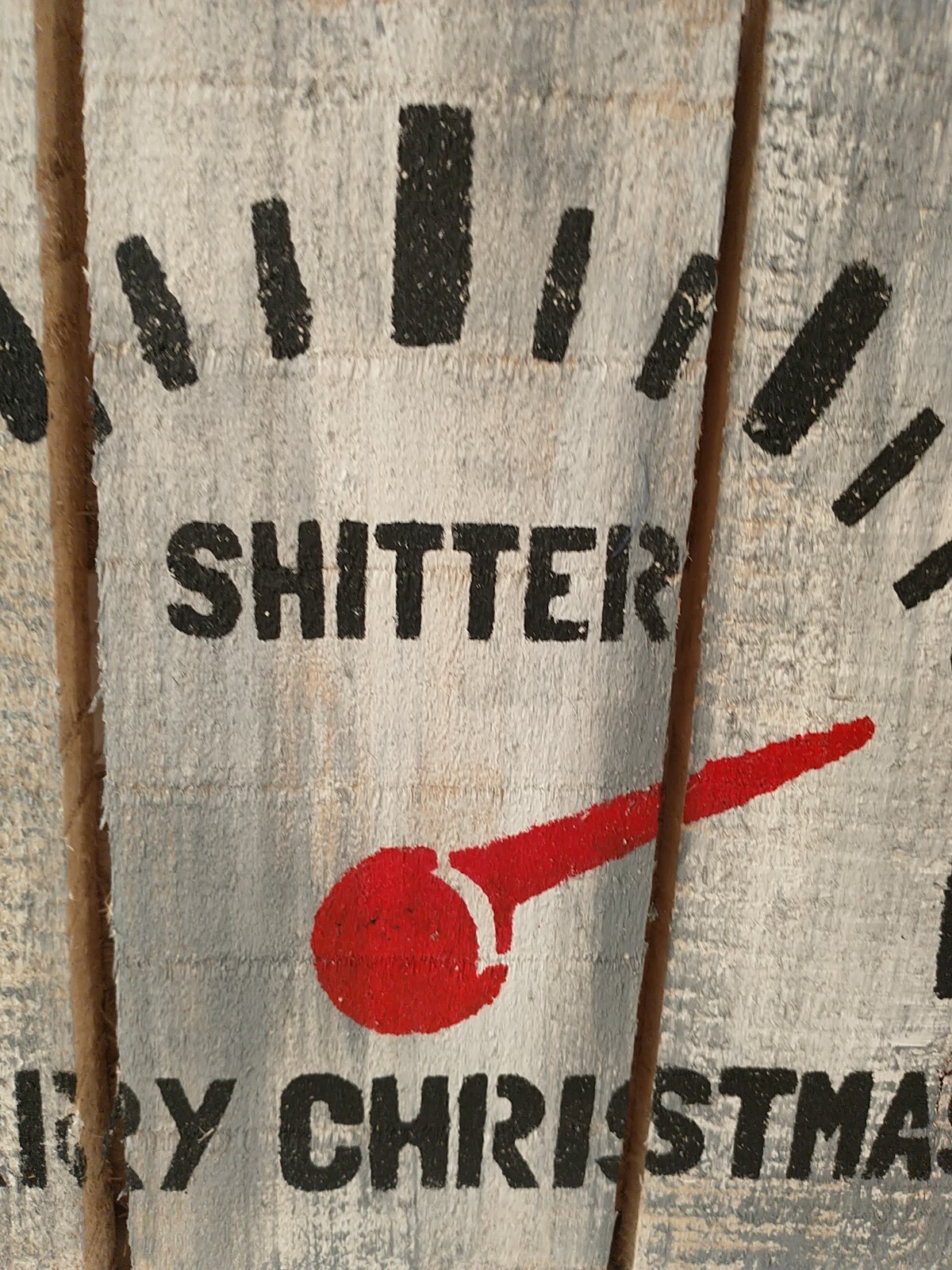 SH!TTER FULL Rustic Gray Stencil Bathroom Sign Wood Standing Christmas Vacation