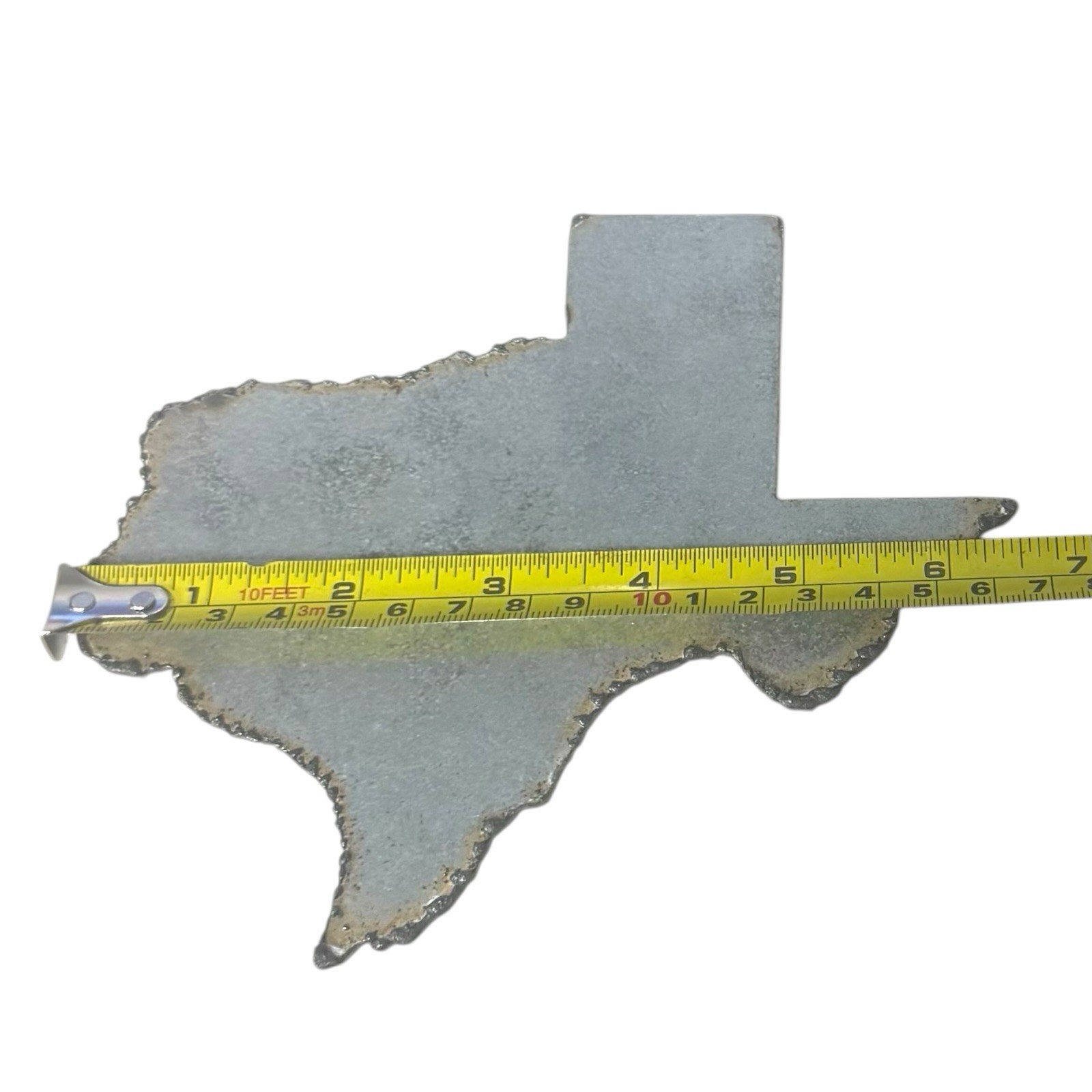 Texas Metal Wall Art State Outline Decor Burned Edge Design 6 1/2 Inch Size