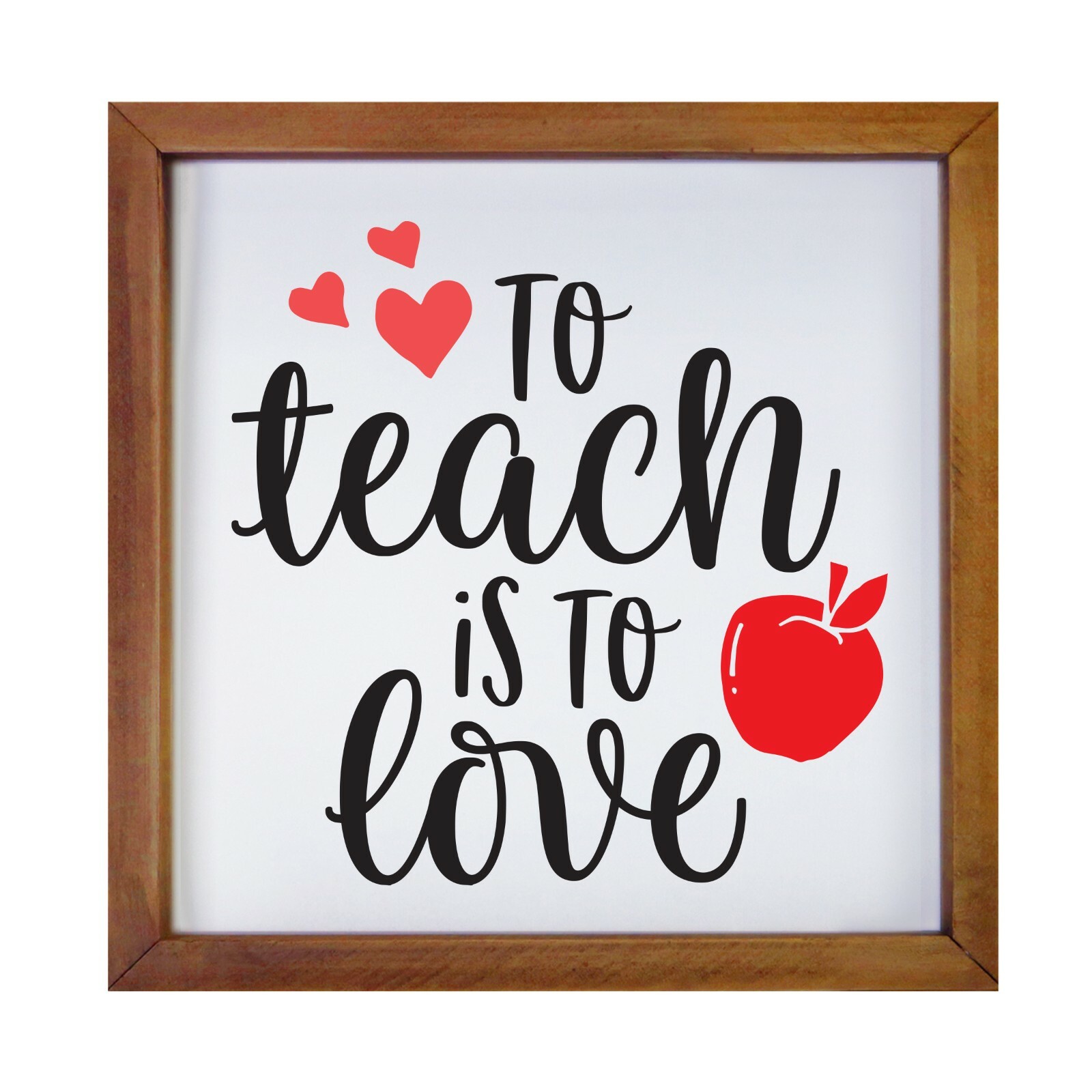 Inspirational 7×7 Wooden Framed Shadow Box Modern Wall Art Decor To Teach Is To