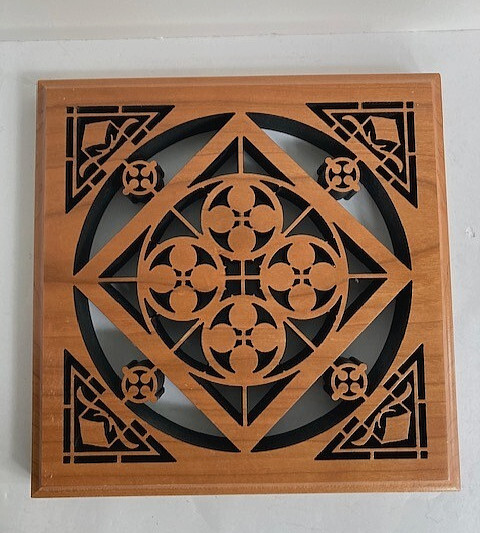 Solid Wood Wall Hanging Art Plaque Sacred Geometry Mandala Celtic 6.5in x 6.5in