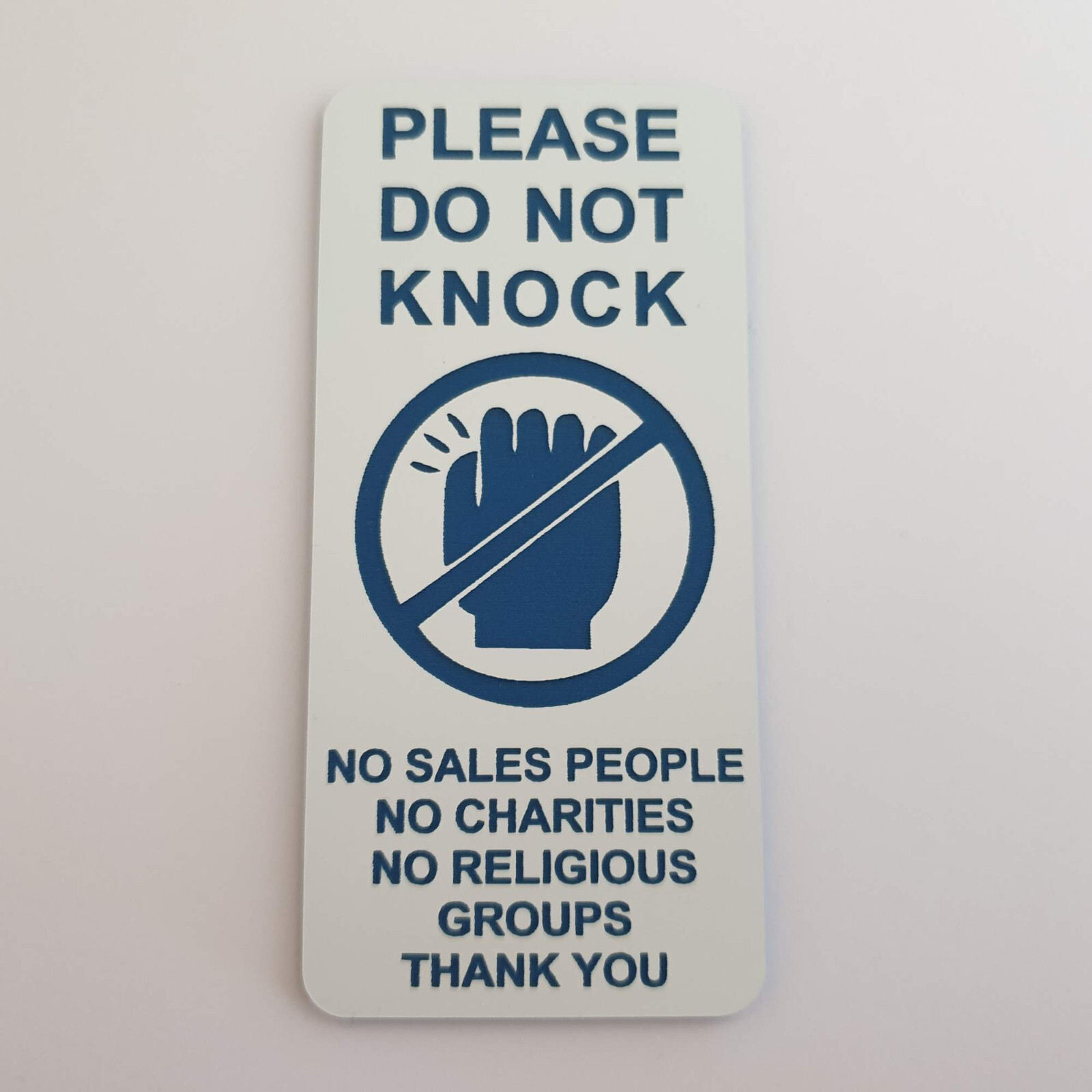 Please Do Not Knock Sign Plaque No Sales People Charities Religious Groups