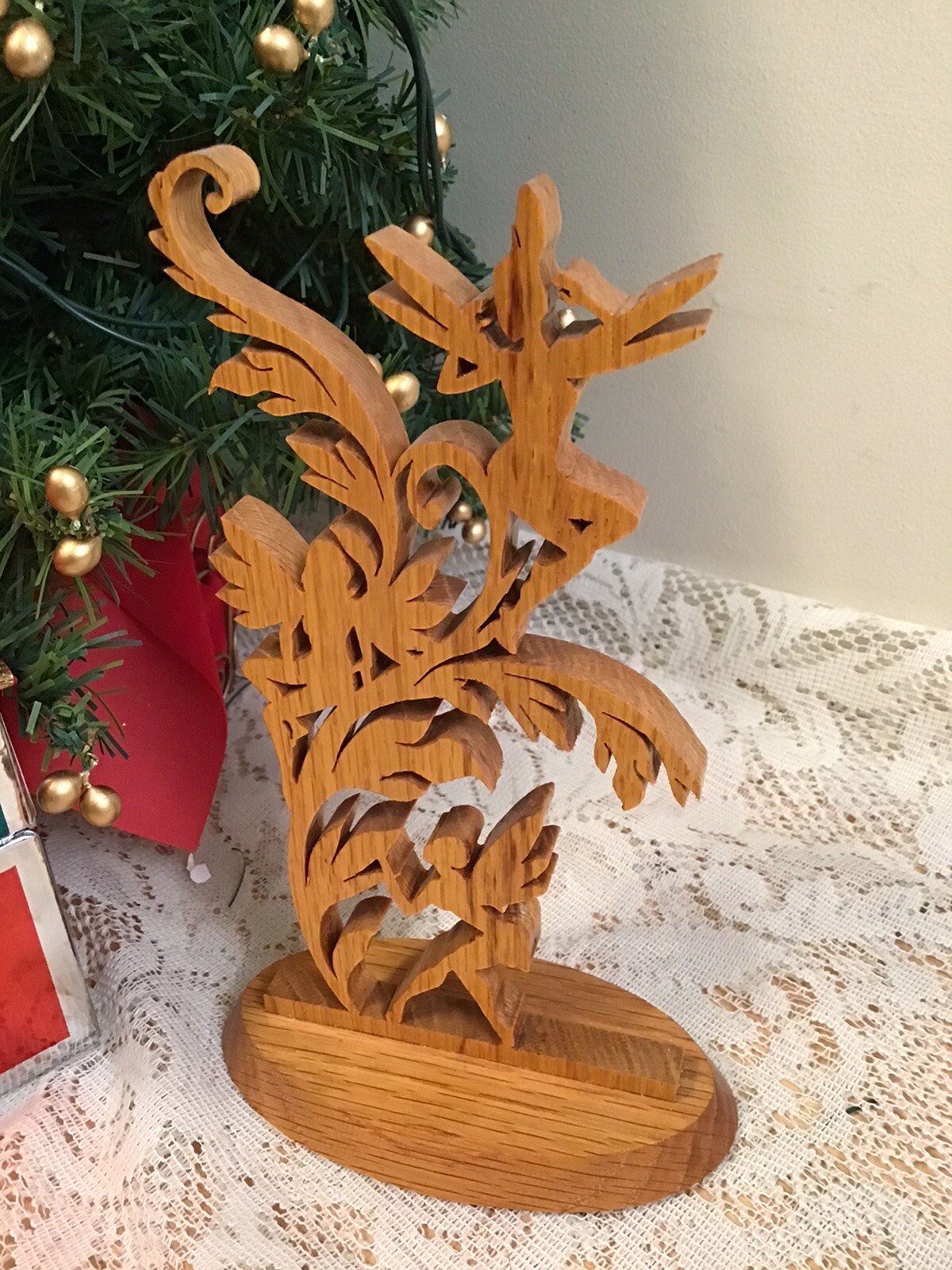 3 Fairies In Tree Wood Plaque- Scroll Saw Art – Handcrafted – 8 1/2 X 5”