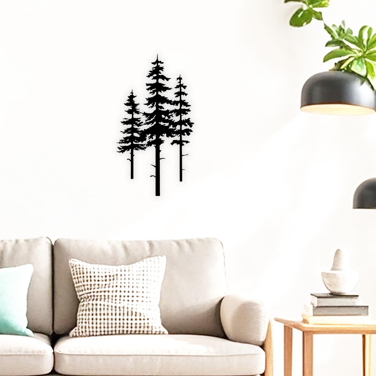 Metal Pine Tree Wall Art Decor, Nature Home Decor, Cedar Trees Metal Sign, Wa…