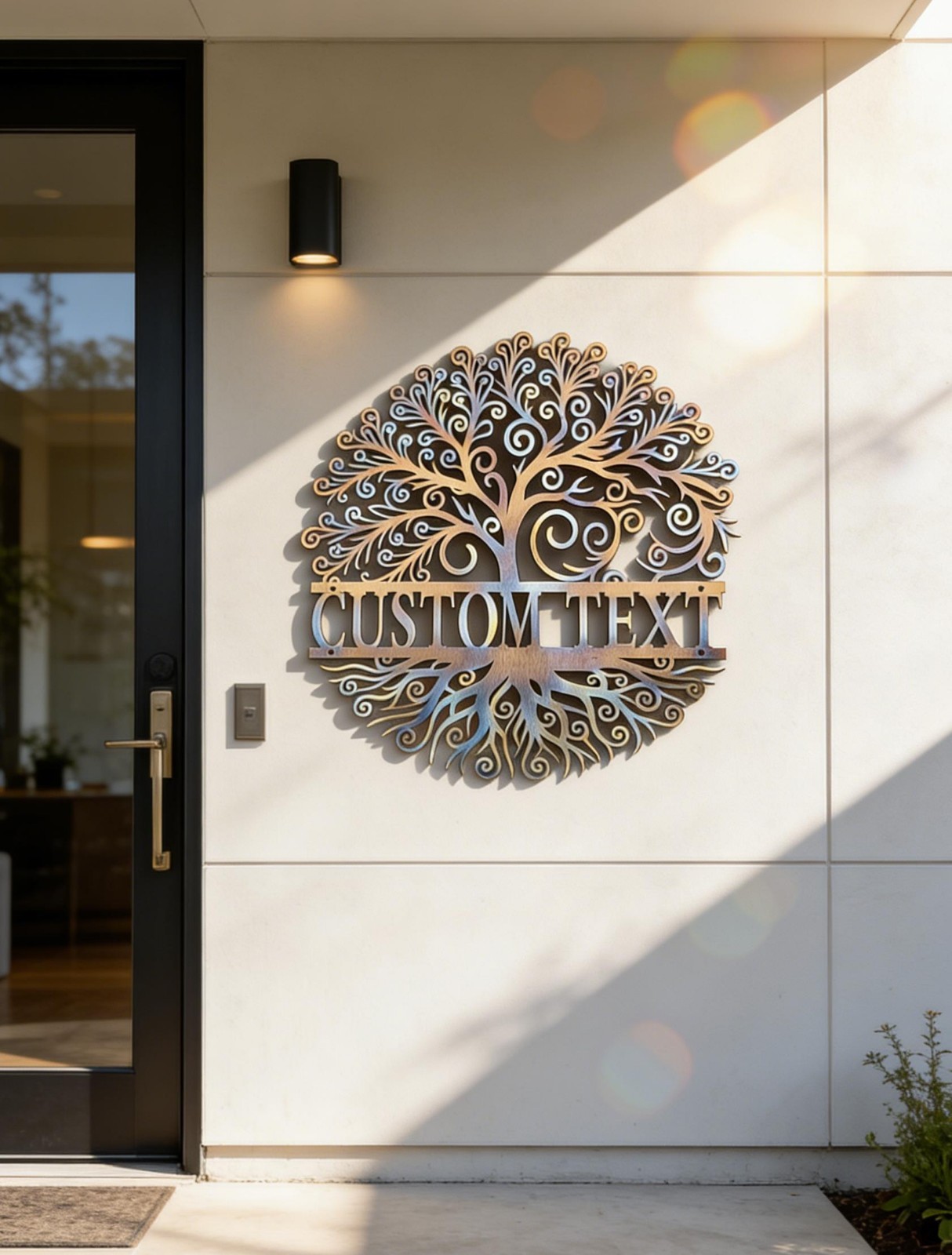 Custom Metal Tree of Life Wall Art, Personalized Family Name Decor