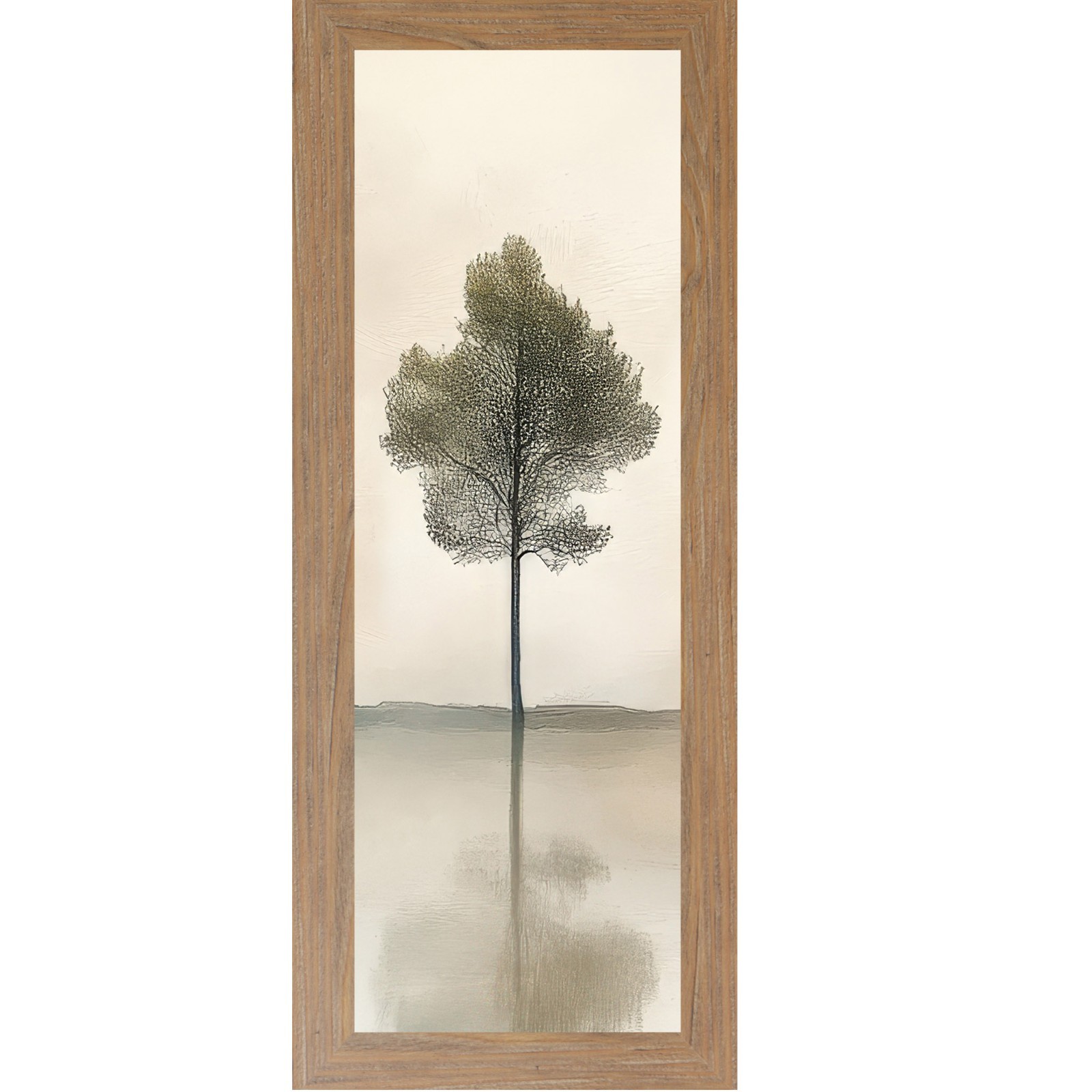 Minimalist Tree Wall Art Vertical Framed Nature Landscape Decor 8×20