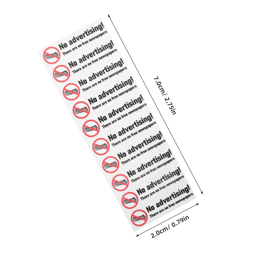 20Pcs Durable PVC No Junk Mail Stickers for Home Mailbox Warning Sign Decals