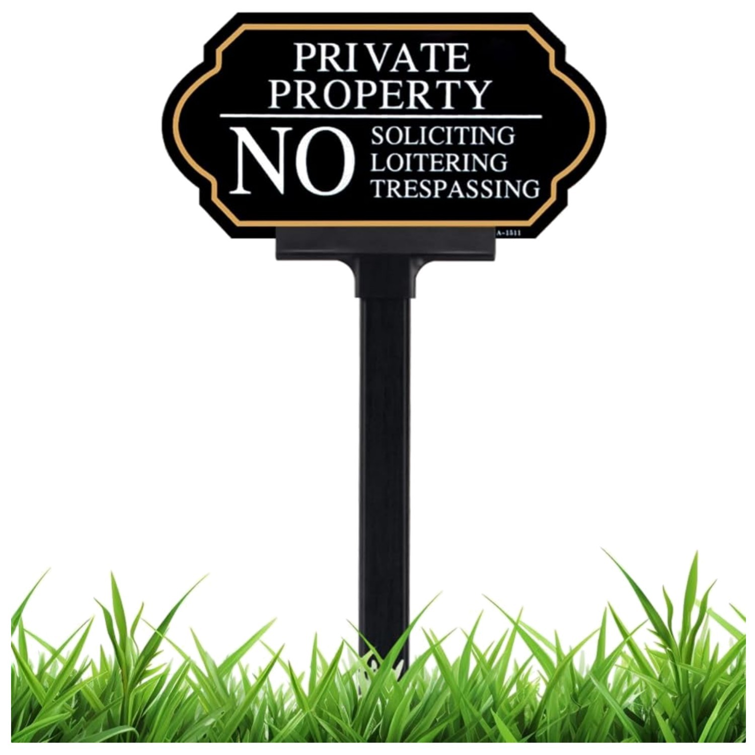 Private Property No Trespassing Sign with Stake, No Soliciting Sign for House…