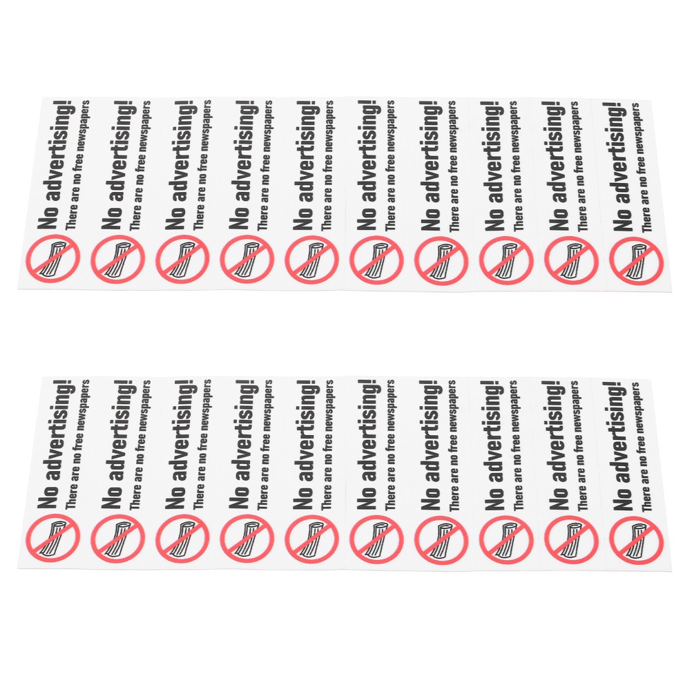 20Pcs No Advertising Mailbox Decal White Weather Resistant Self Adhesive Sticker