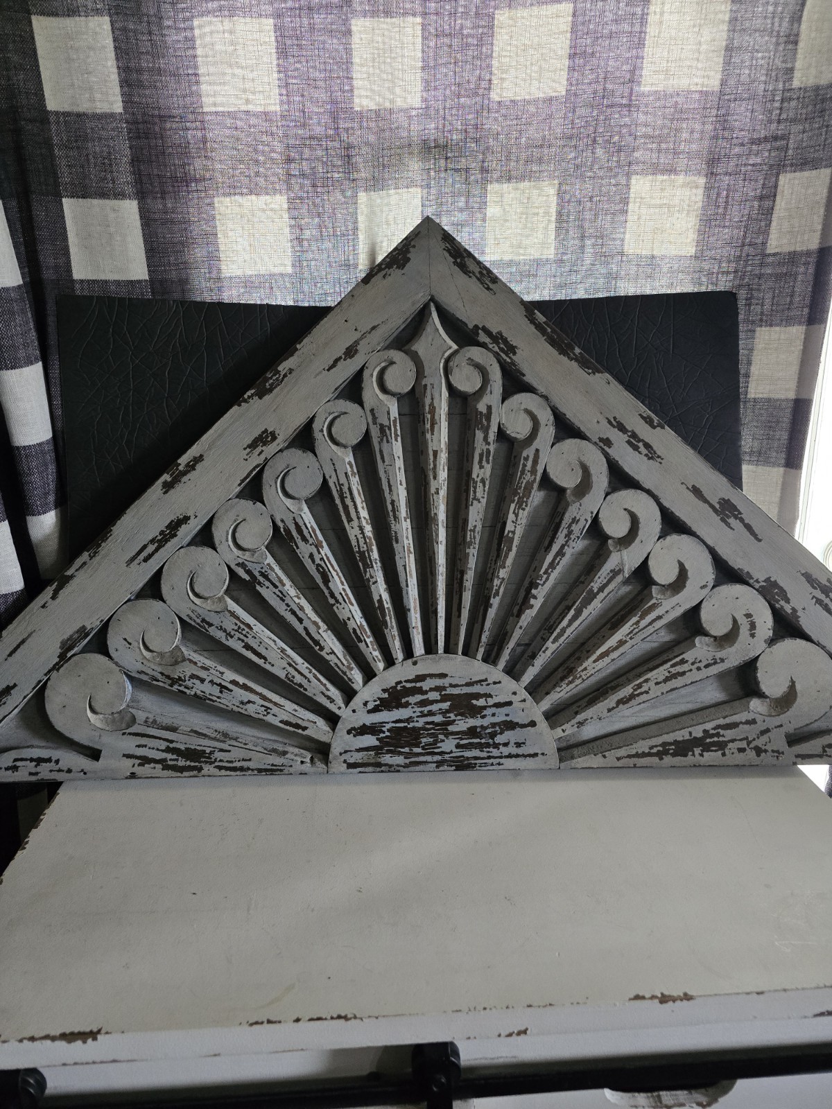 Pottery Barn Philippine Mahogany Wood Gable Wall Decor