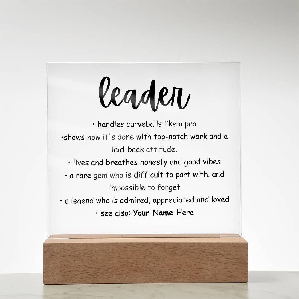 LED Plaque custom name leader definition mentor boss leader appreciation gift