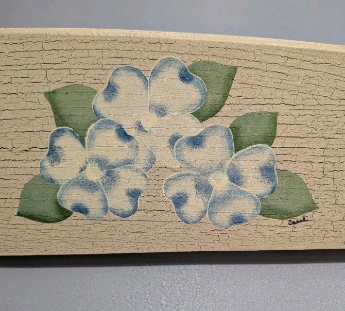 Vintage Debill Inc. Sue Crupi Creations Powder Room Floral Wood Wall Sign Arch