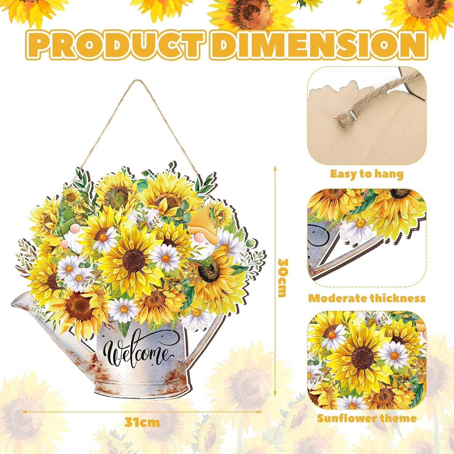 Stunning Watering Can Sunflower Decoration – Cheerful Sign for Summer Events