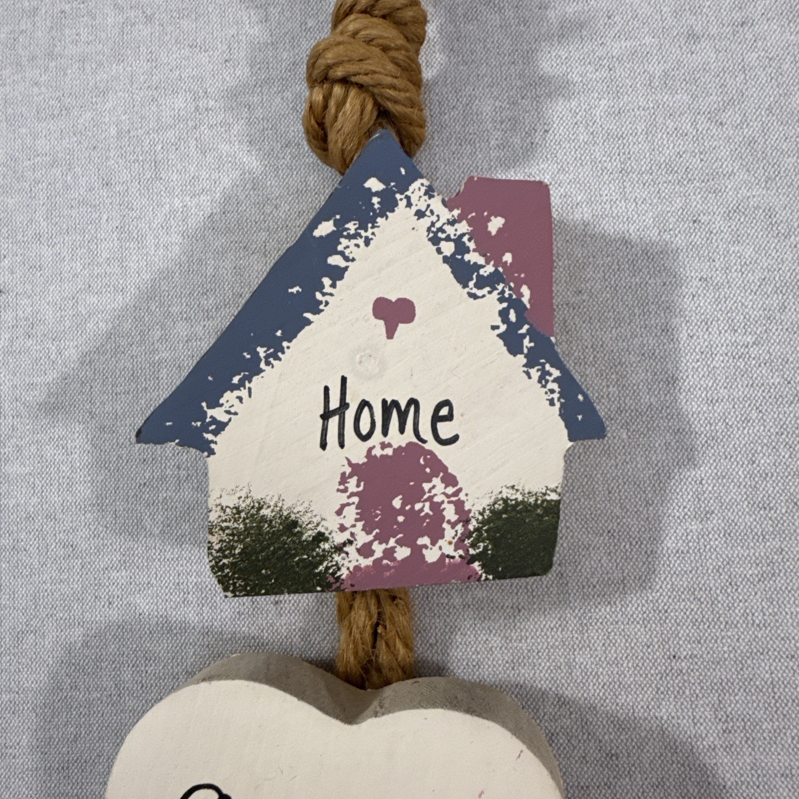 VTG Home Sweet Home 3 Pcs Wooden Wall Decor Houses Heart Rustic Country 1980s
