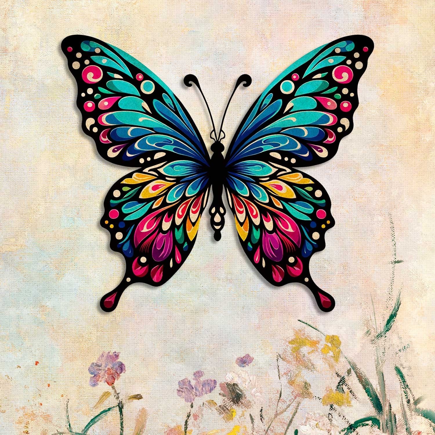 Multi-Color Butterfly Metal Sign, Butterfly Lover Gift, Garden Decor,Garden Gift