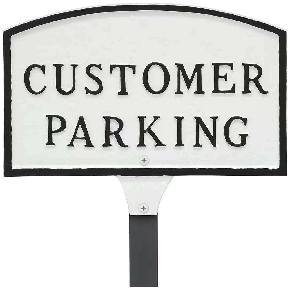 5.5 In. X 9 In. Small Arch Customer Parking Statement Plaque Sign with 23 In. La
