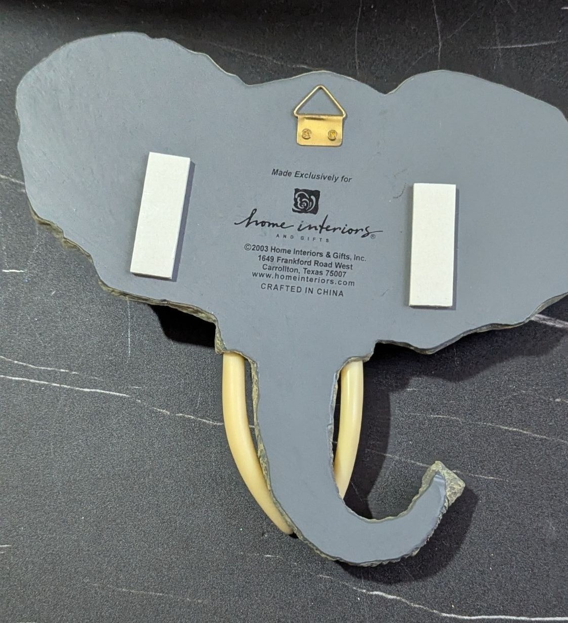 Home Interiors Resin 2003 Elephant Head Wall Sculpture Decor Plaque