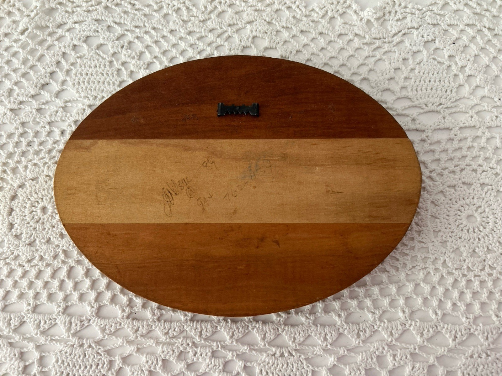 Vtg Carved Rooster Inlay. Plaque Wall Hanging Oval 9 in. X 6.5 in. S.