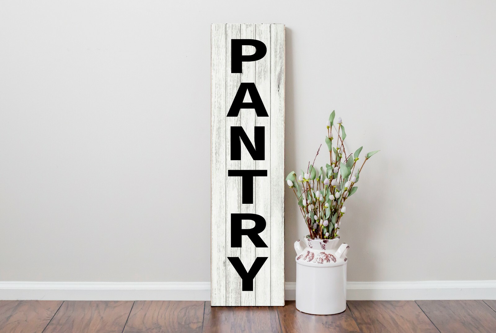 24 Inch Pantry Vertical Wood Print Sign