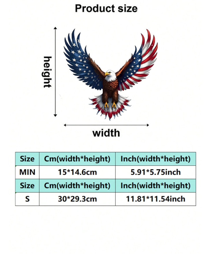Soaring Eagle Metal Wall Art Patriotic American Flag Outdoor Decor