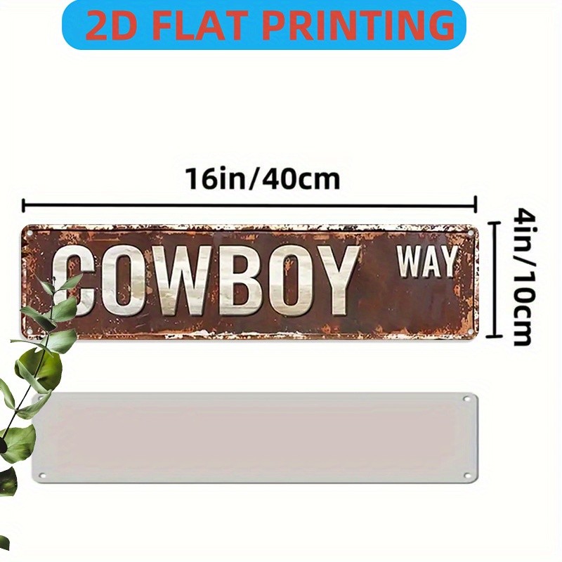 Vintage Cowboy Way Metal Signs Rustic Cowboy Themed Garage Bar Farmhouse Decor