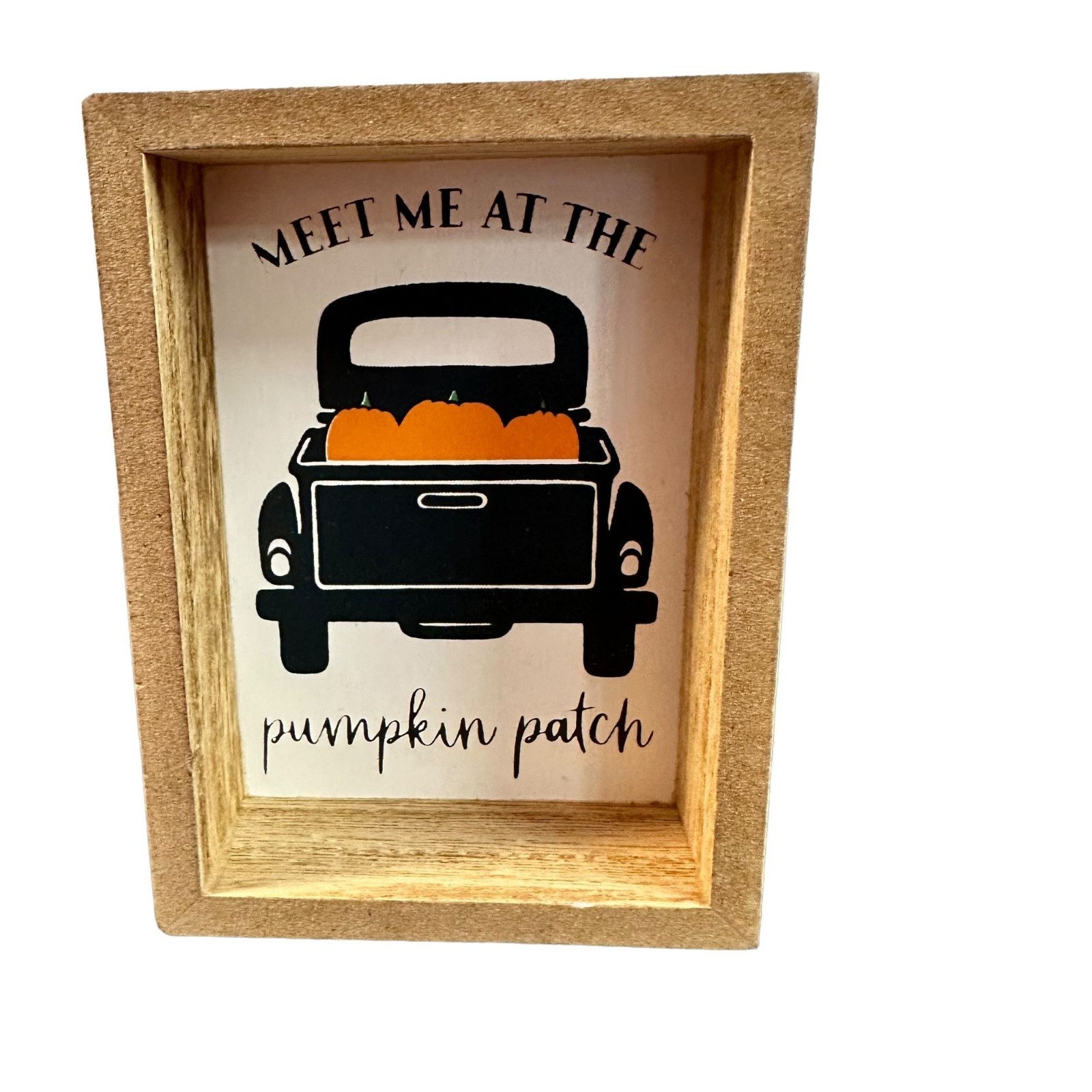 Mini Pumpkin Patch Sign 4in Rustic Farmhouse Fall Autumn Shadow Box Decor