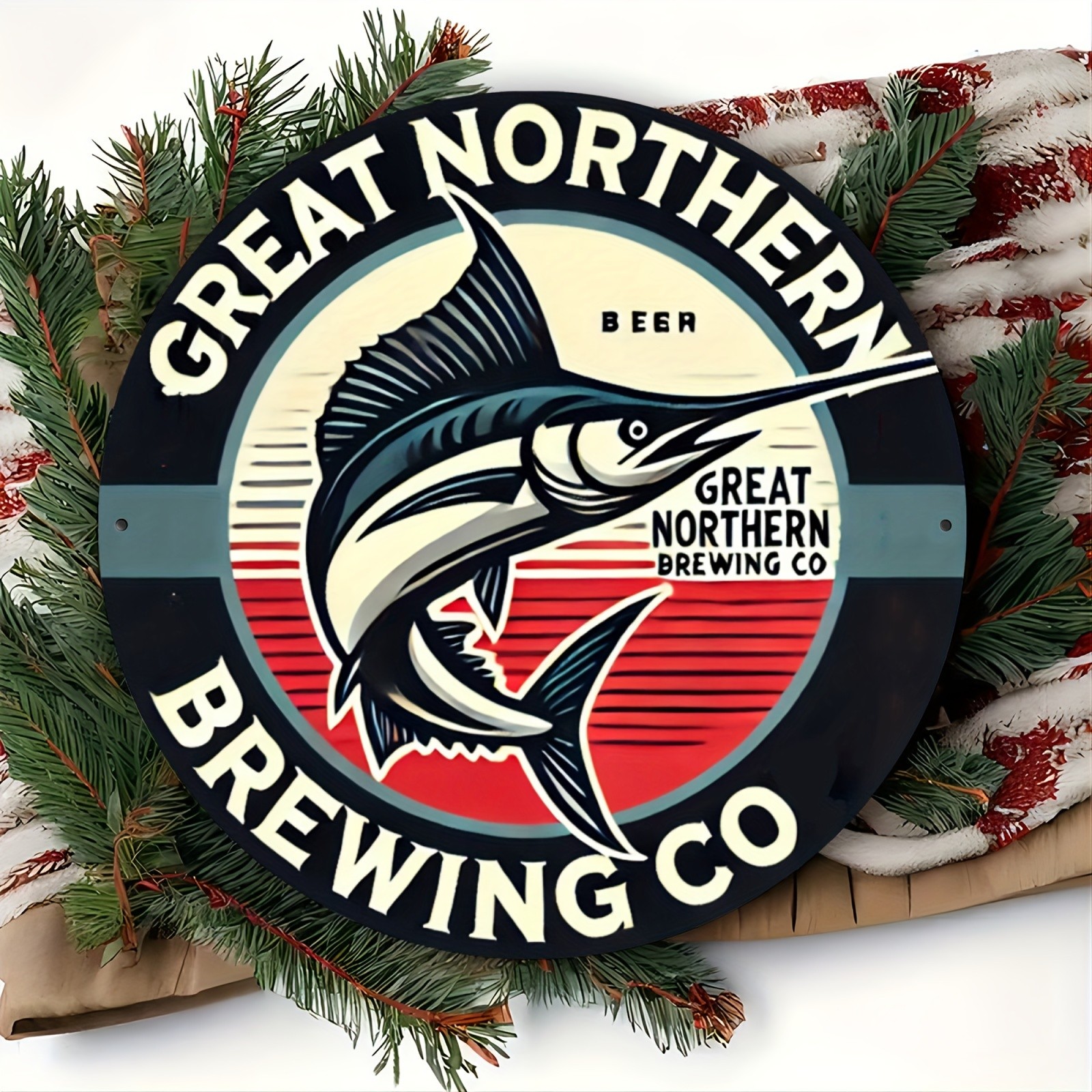 Great Northern Brewing Co Metal Wall Art, Tin Metal Signs 8×8 inches, Reusable