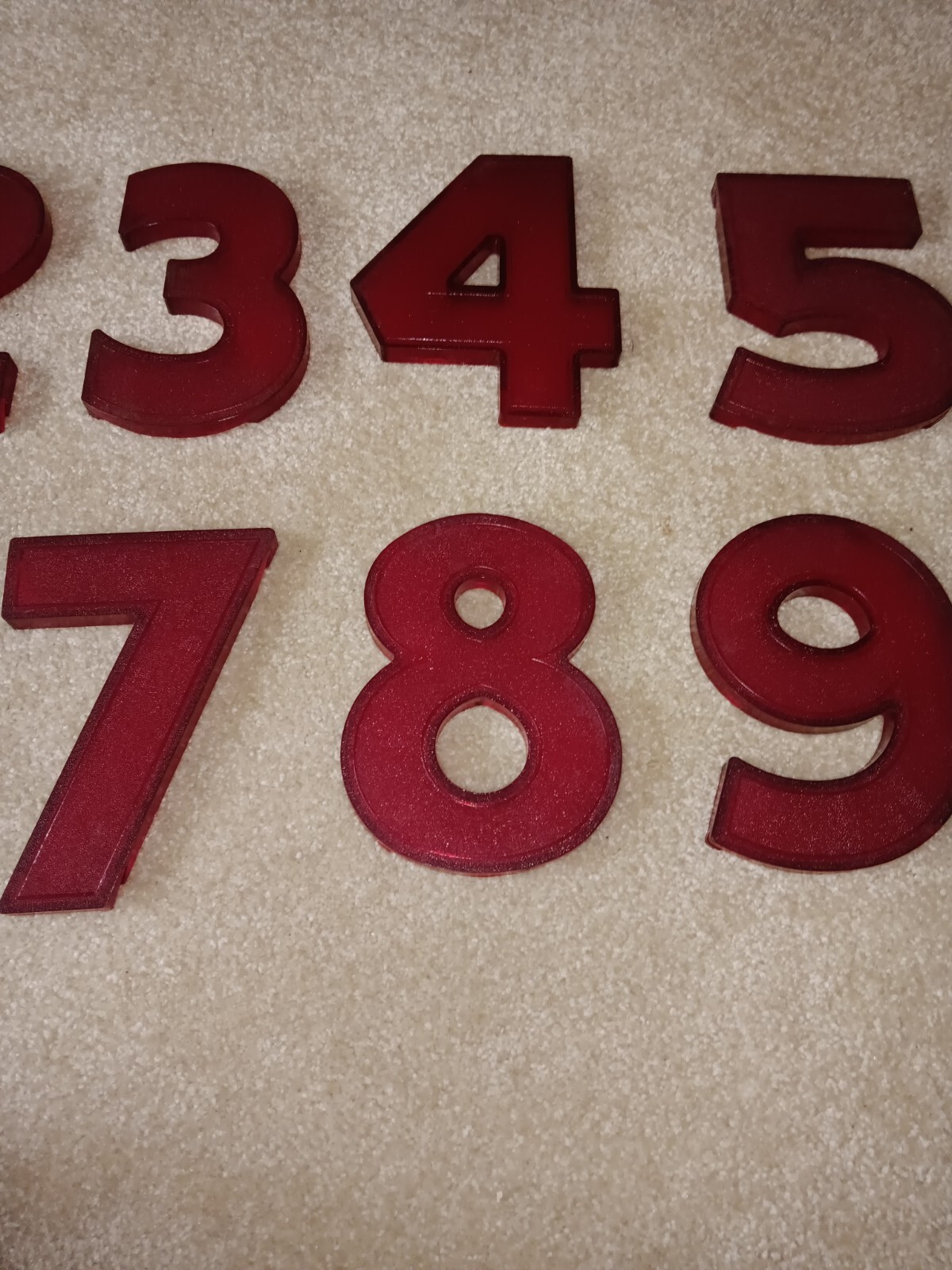 Vintage Red Wagner Marquee Theater Numbers Appx 8 1/4″