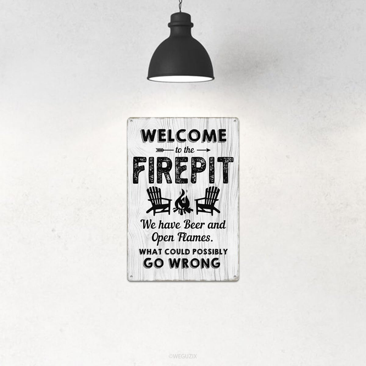 Funny Camping Sign Welcome to Our Fire Pit Metal Signs Home Decor Vintage Patio