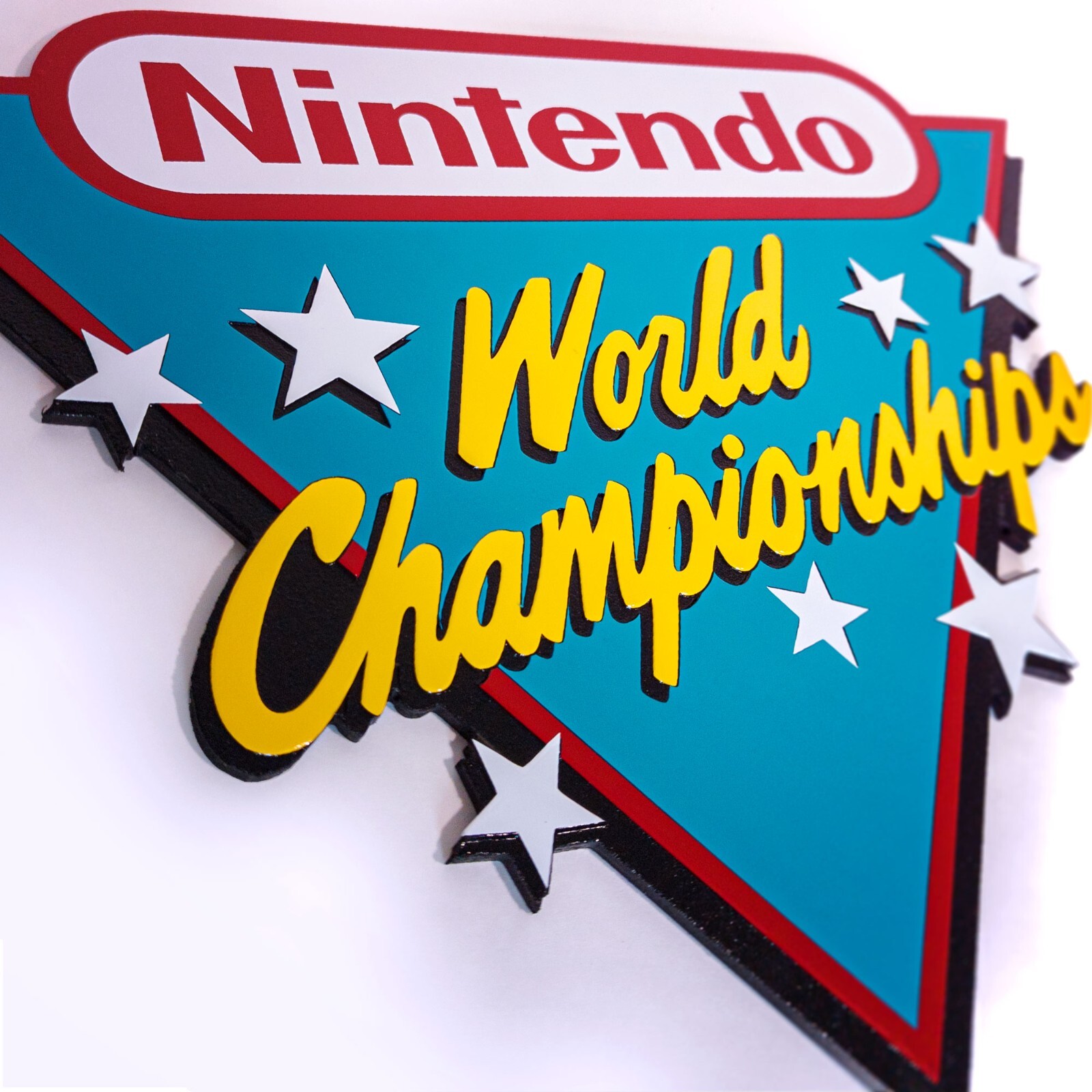 Large Engraved “Nintendo World Championships” Sign Wall Art Video Game Decor