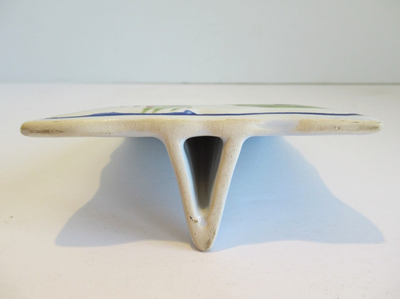 Quimper Ceramic Menu Plaque Lady Floral Design 5.75″ H x 4.25″ W x 2″ D France