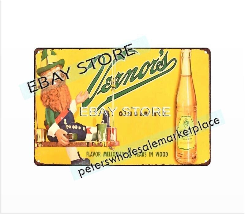 Vernors Ginger Ale metal tin sign contemporary metal wall art decor