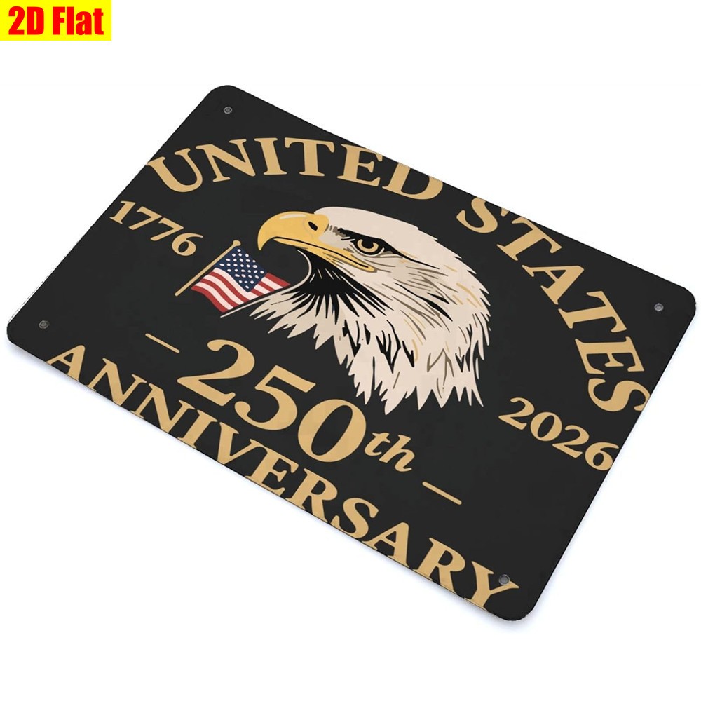 United States 250th Anniversary Metal Sign Bald Eagle Patriotic Decoration Gift