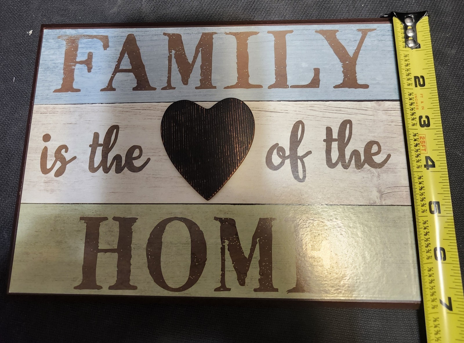 Sign of the Times Family is the Heart Rustic Multicolor Wall Plaque 10×7″