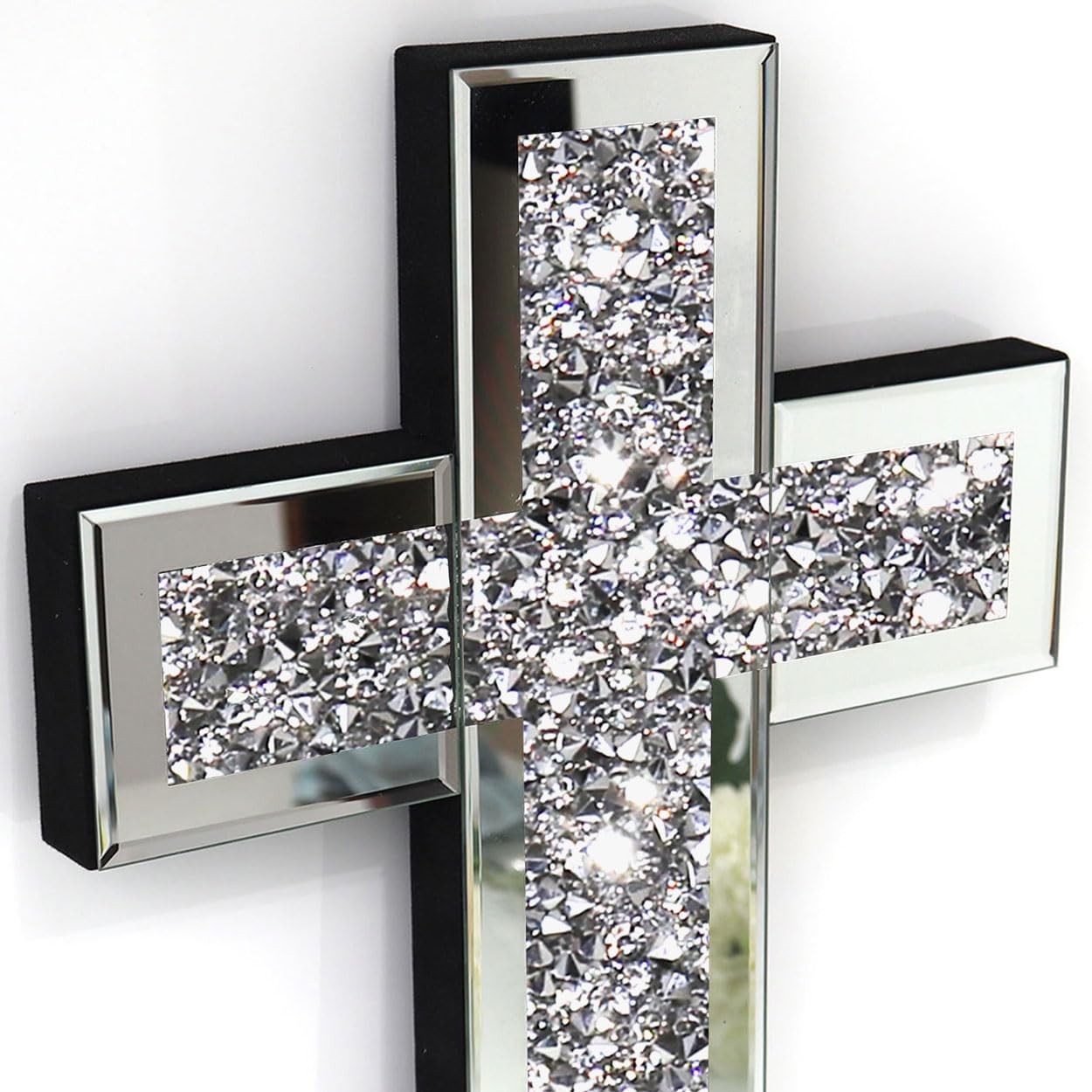 Cross Wall and Table Decor, Glass Mirrored Surface, Modern Style, Religious T…
