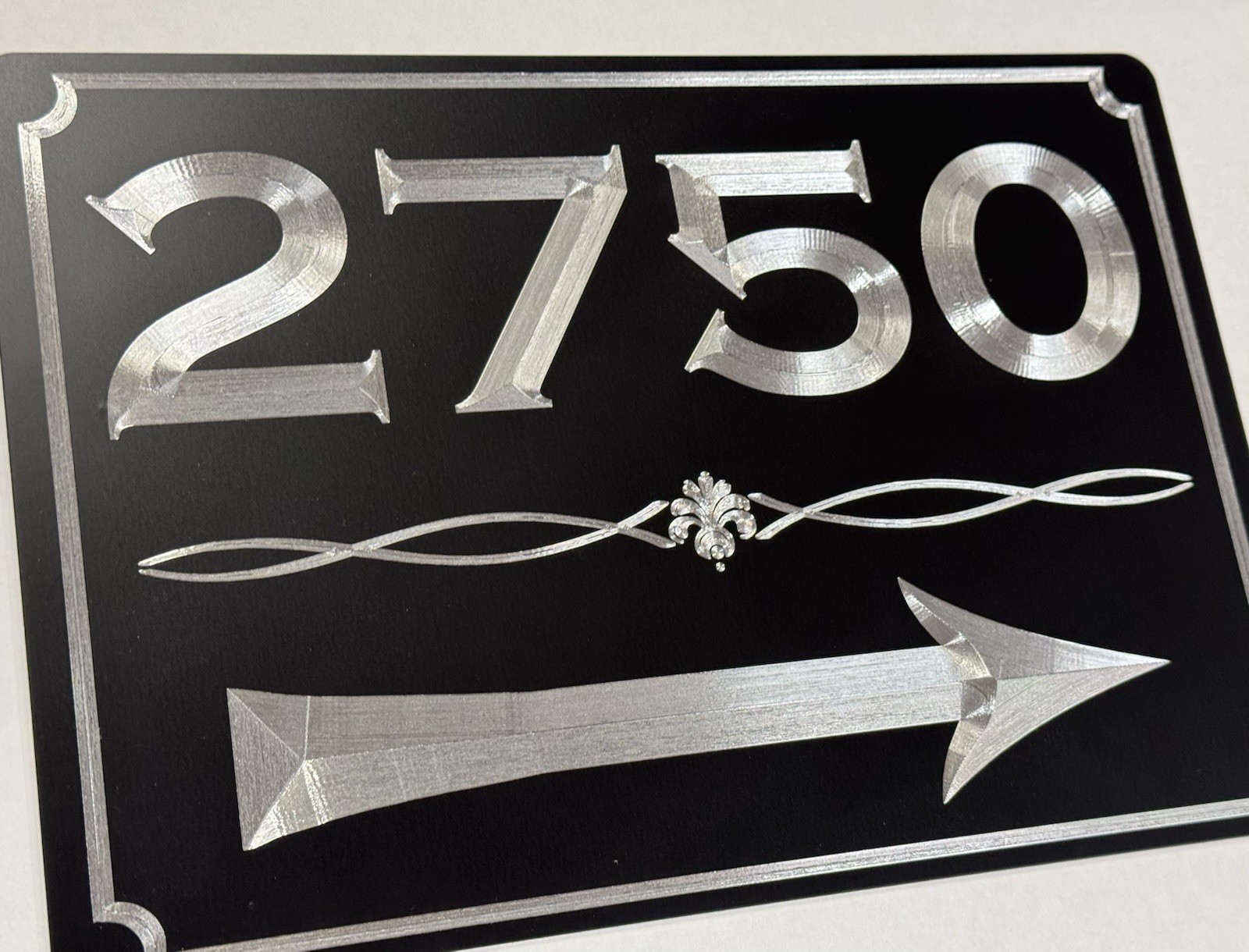 Diamond Etched Reflective Directional Address House Number Outdoor Sign 10×7