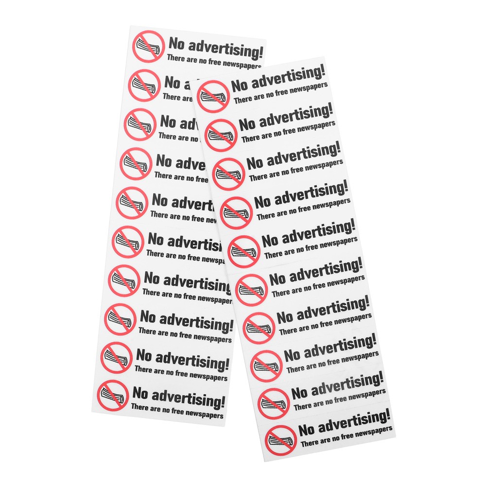 20Pcs No Advertising Mailbox Decal White Weather Resistant Self Adhesive Sticker