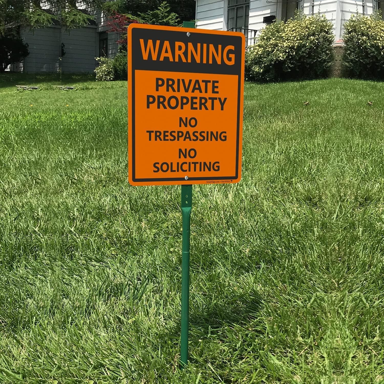 Weather-Resistant Private Property Warning Sign with Bend-Proof Stake