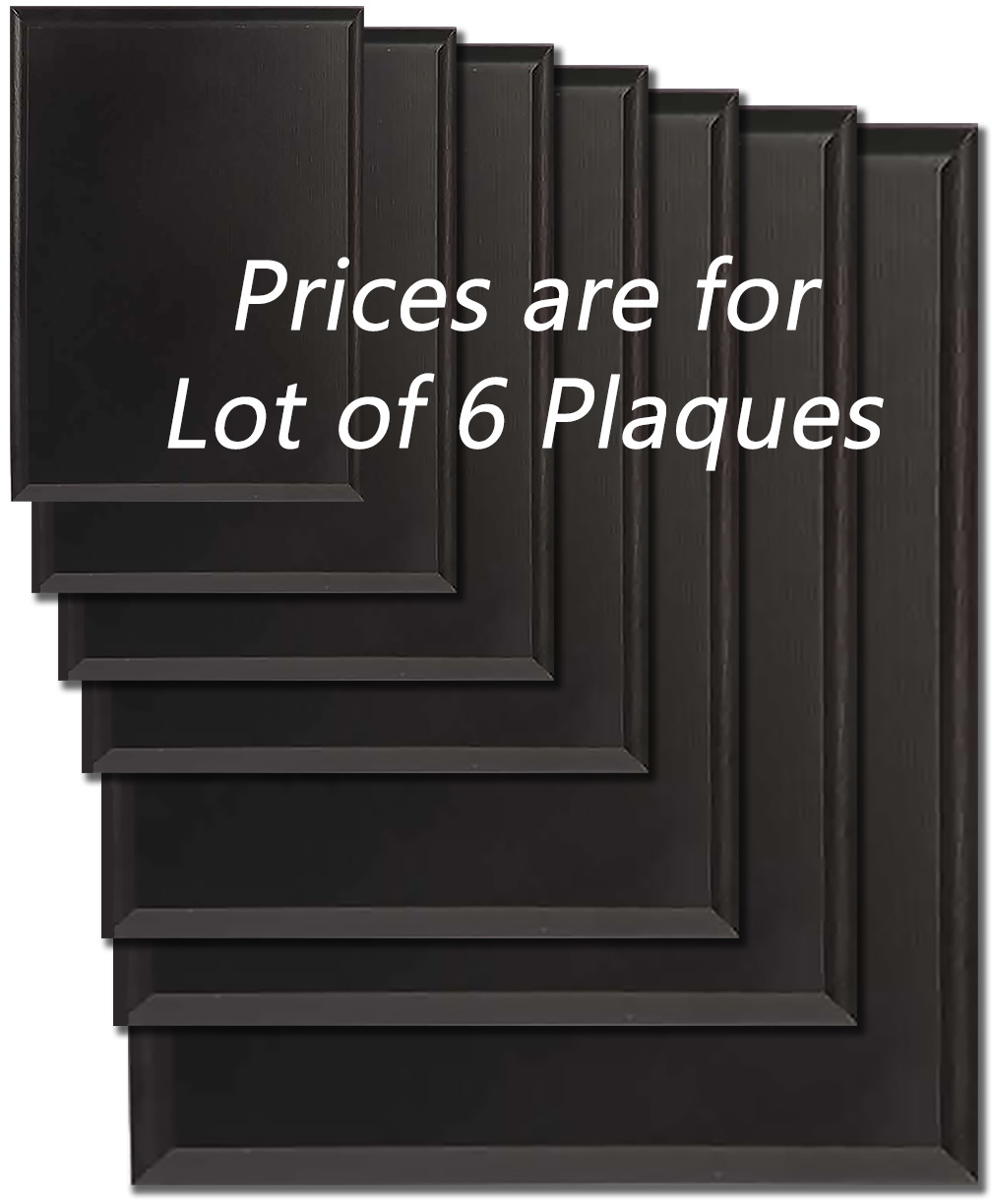 Plaque Bases (Lot of 6) – Black Wood Finish – Free Shipping