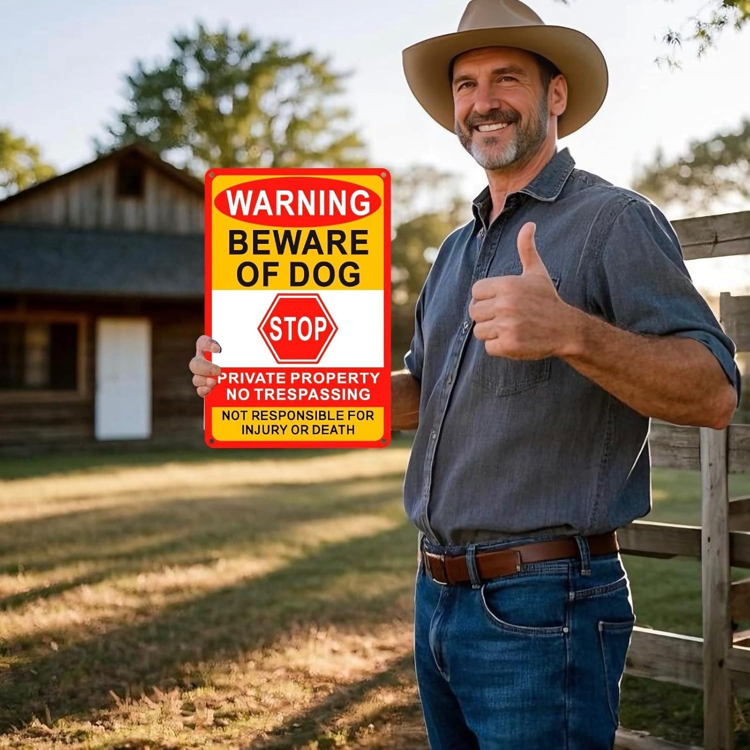 3 Pack Beware Of Dog Sign,8×12 Inches, Reflective Film, Anti-Rust Aluminum Metal
