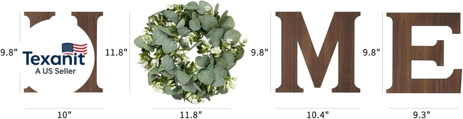 Farmhouse Wall Home Sign with Artificial Eucalyptus for O Rustic Wooden Hanging
