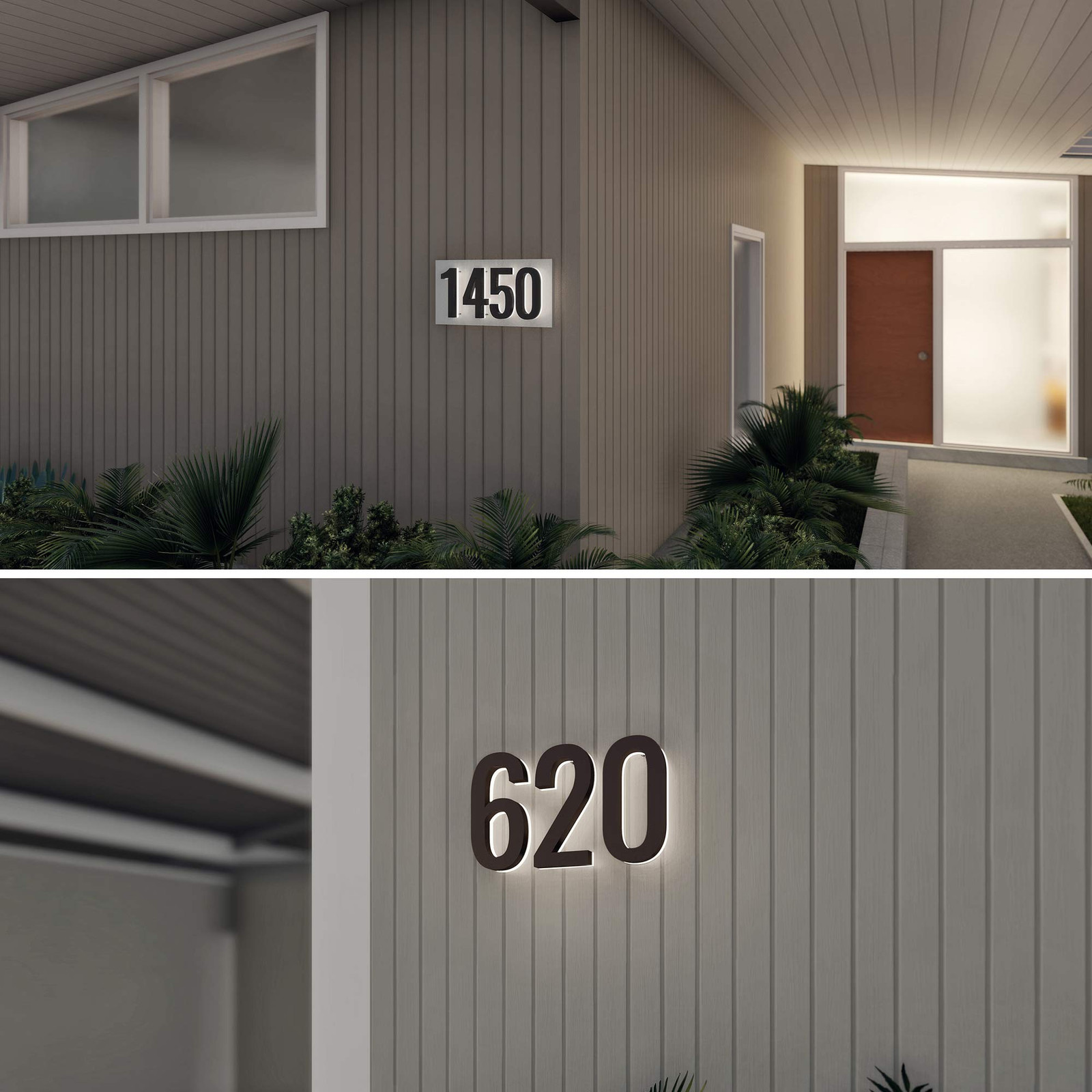 7 Inch LED House Numbers, ABS-Polymer, Premium Quality, Backlit LED 5000K Ill…