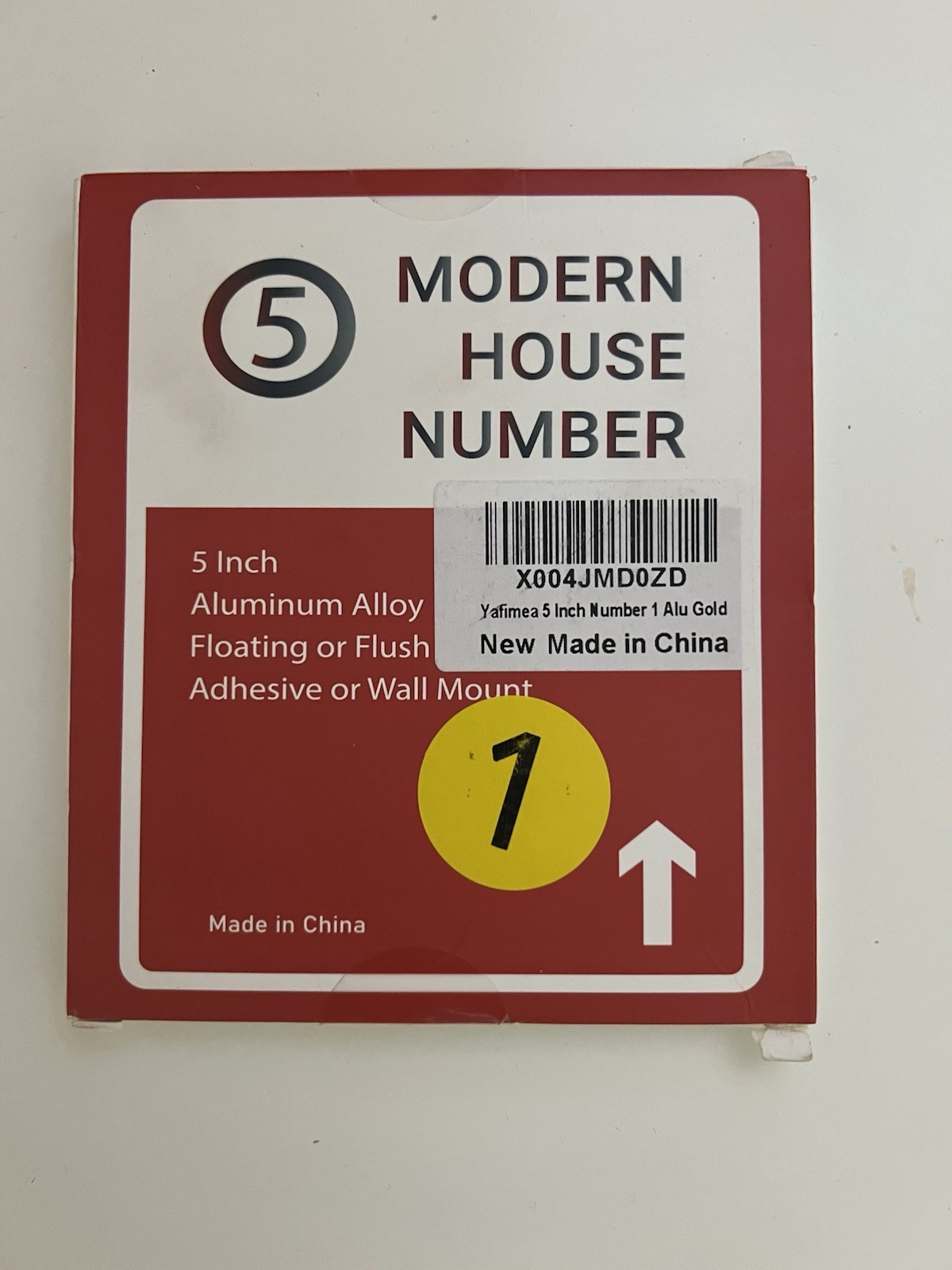 5” Alu Gold Floating House Number 1 Modern Address Sign Mount Hardware Included