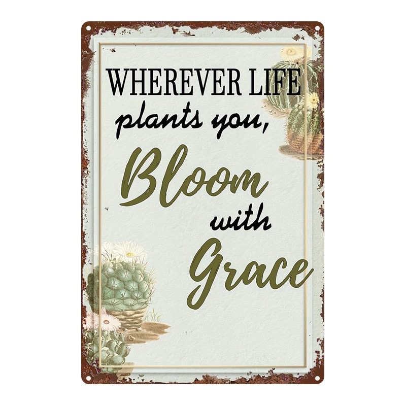 2D Flat, Single Piece, Metal Sign Featuring a Vintage Rural Style Wall