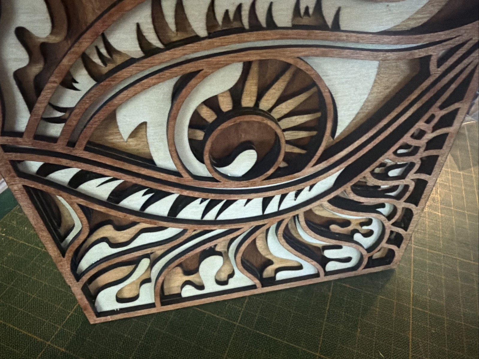 Mandala Eye MultiLayered Wood Wall Art 8×10 inches Handcrafted