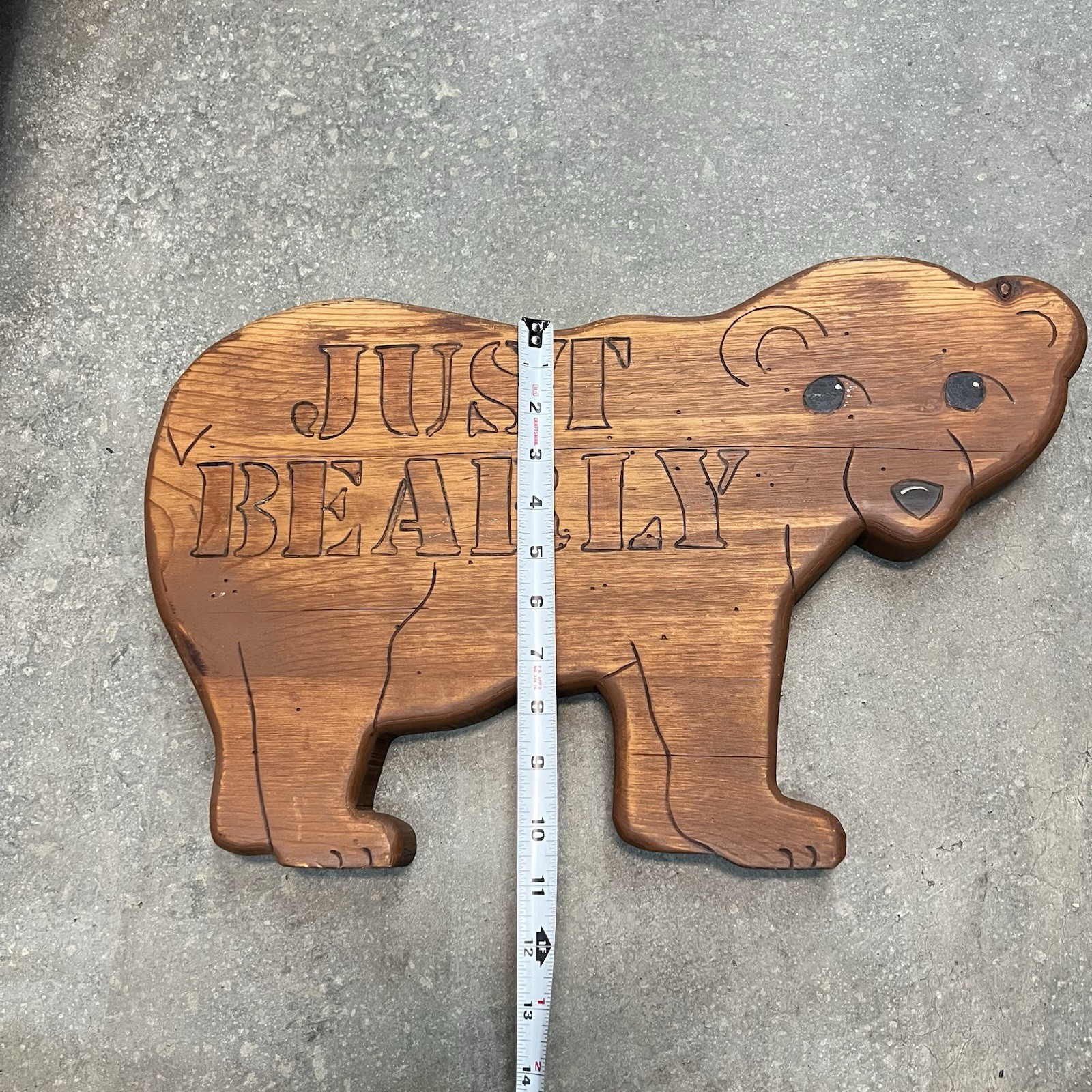 Vintage Wooden Bear Wall Hanging Home Decor “just Bearly”