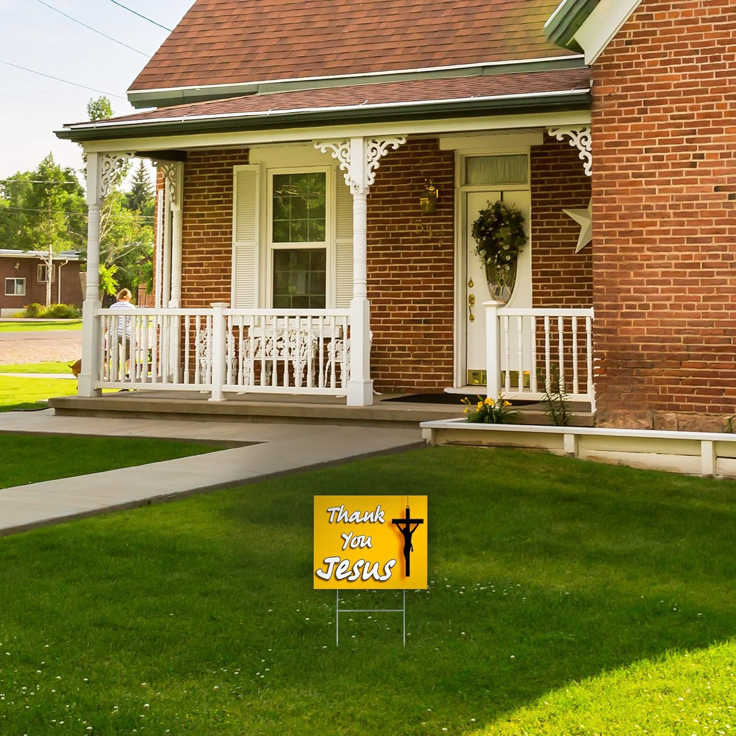 Thank You Jesus Yard Sign – 14X10 Double Sided Jesus Loves You Lawn Signs – M…