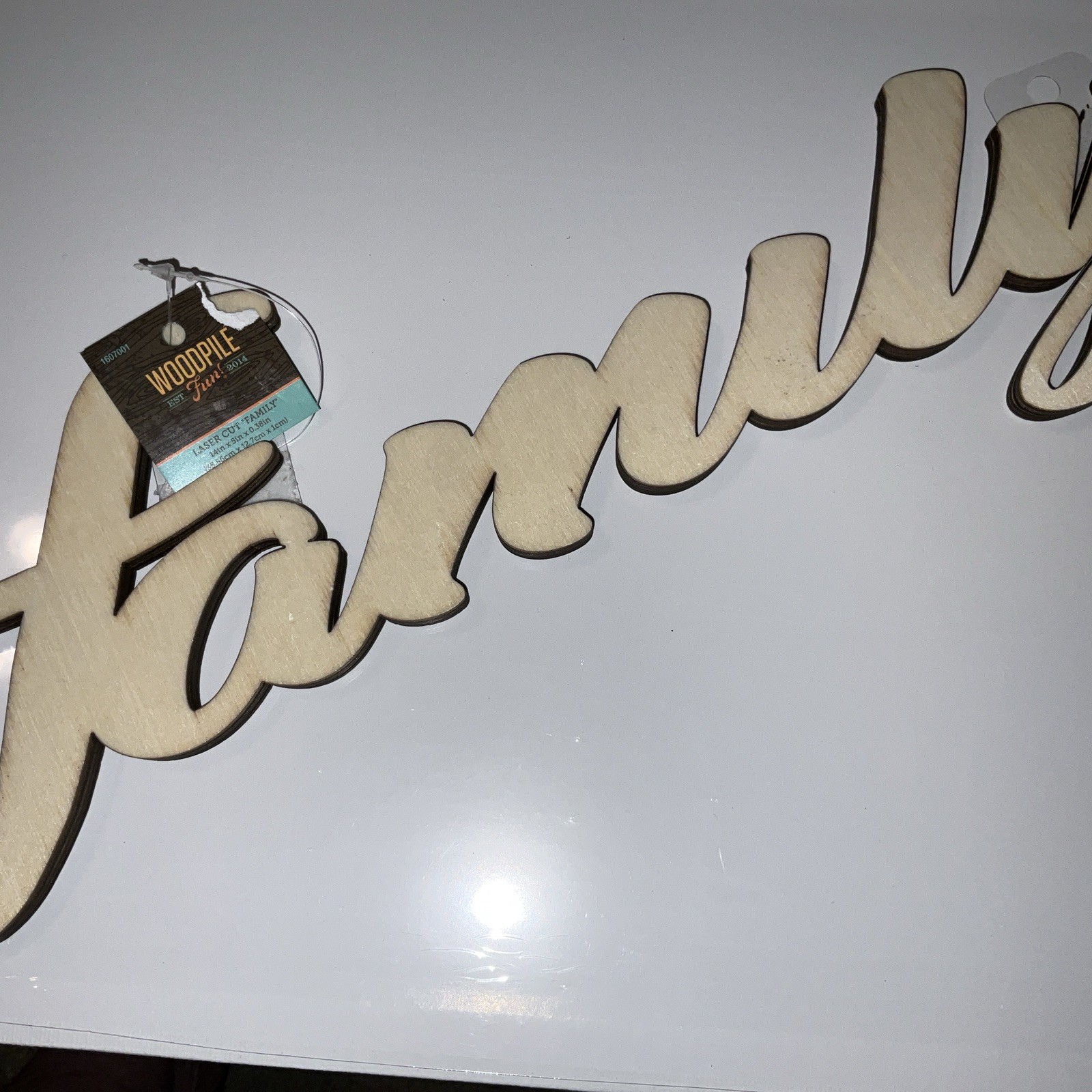 Family 14x5x.38 Laser Cut Wood Thick Paintable Or Stained Make It Your Own New