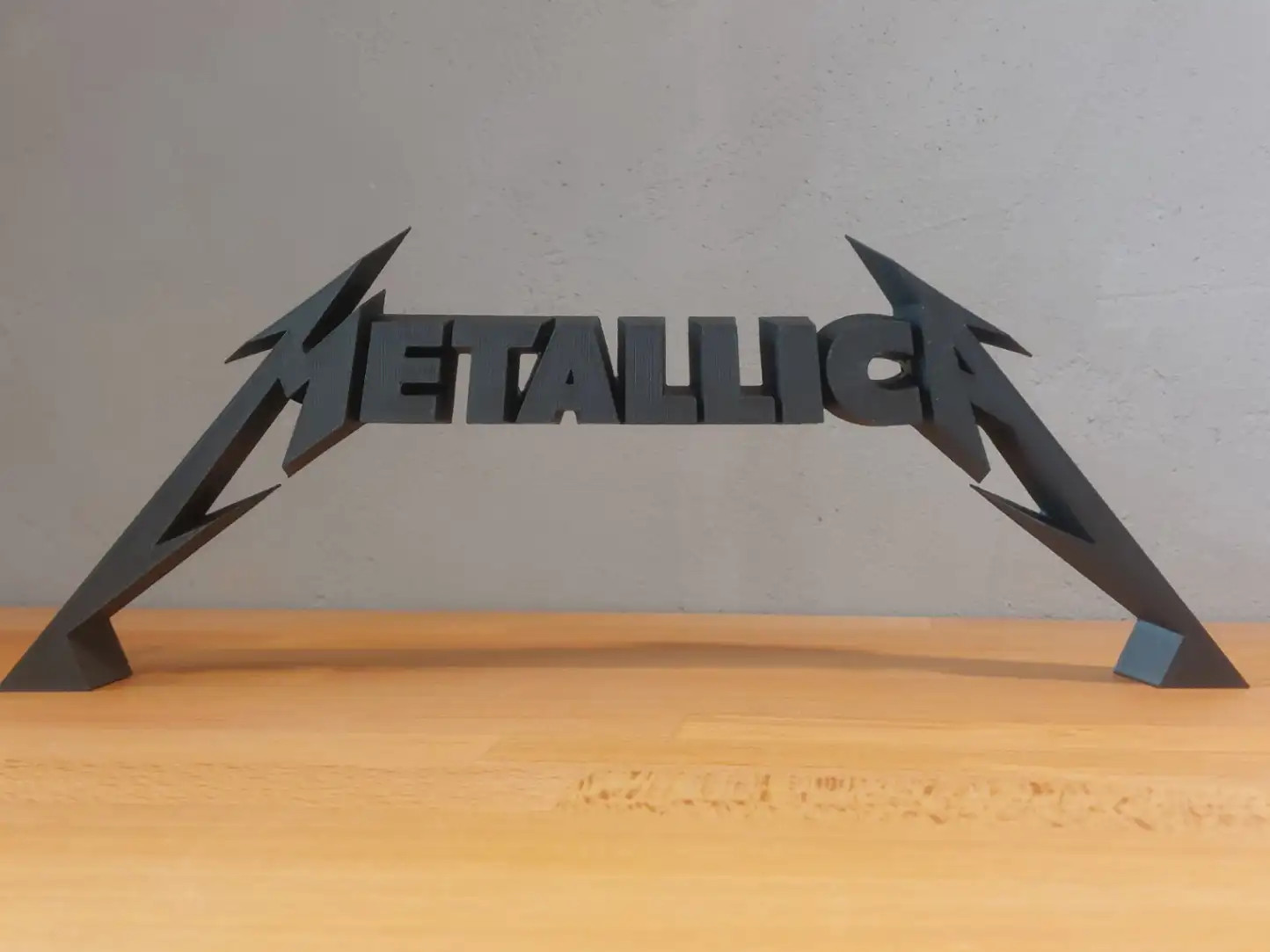 Metallica 3D Printed Logo Sign Black Desktop Display Shelf Decor Music