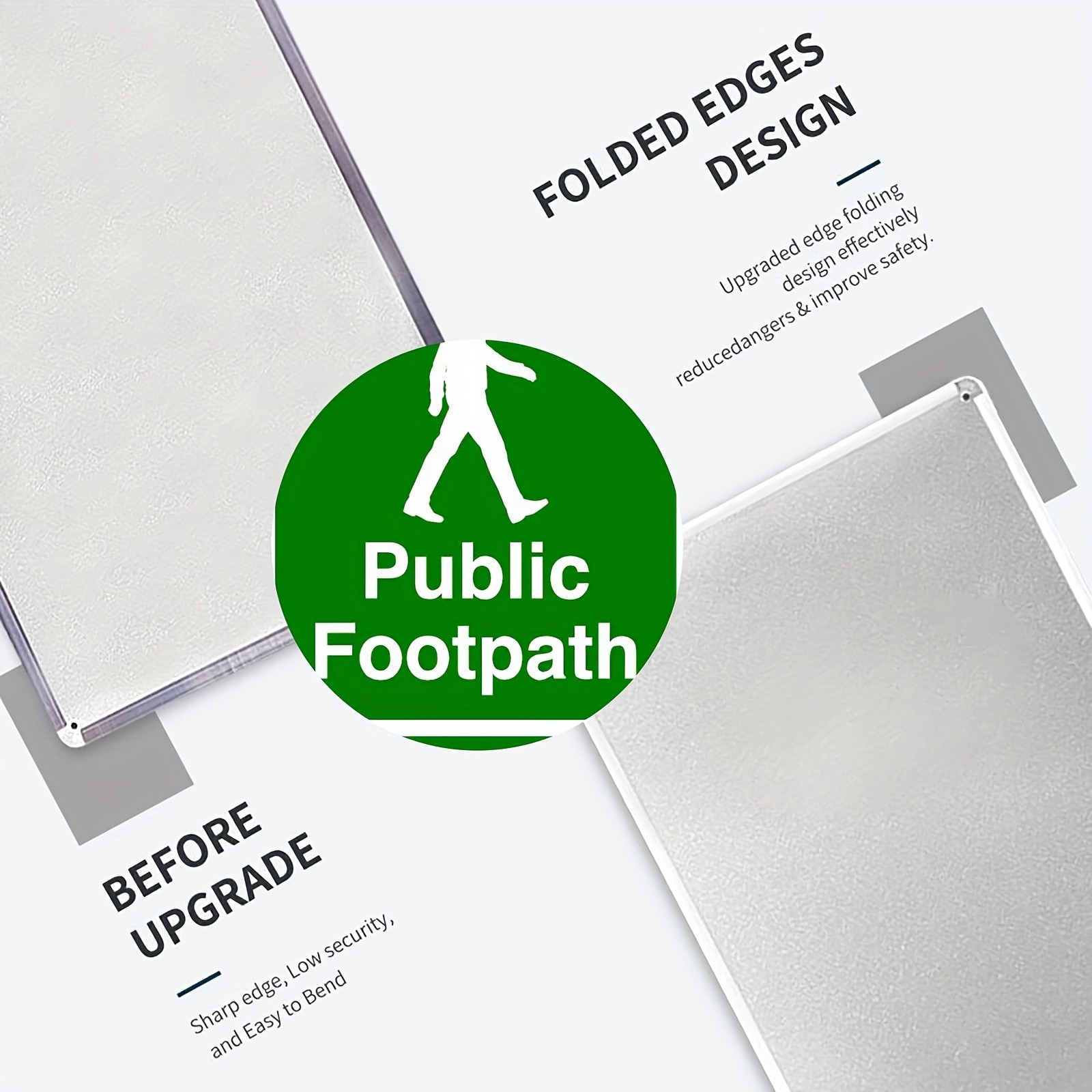 Metal Sign “Public Footpath Arrow Right” 20*30Cm/8*12In