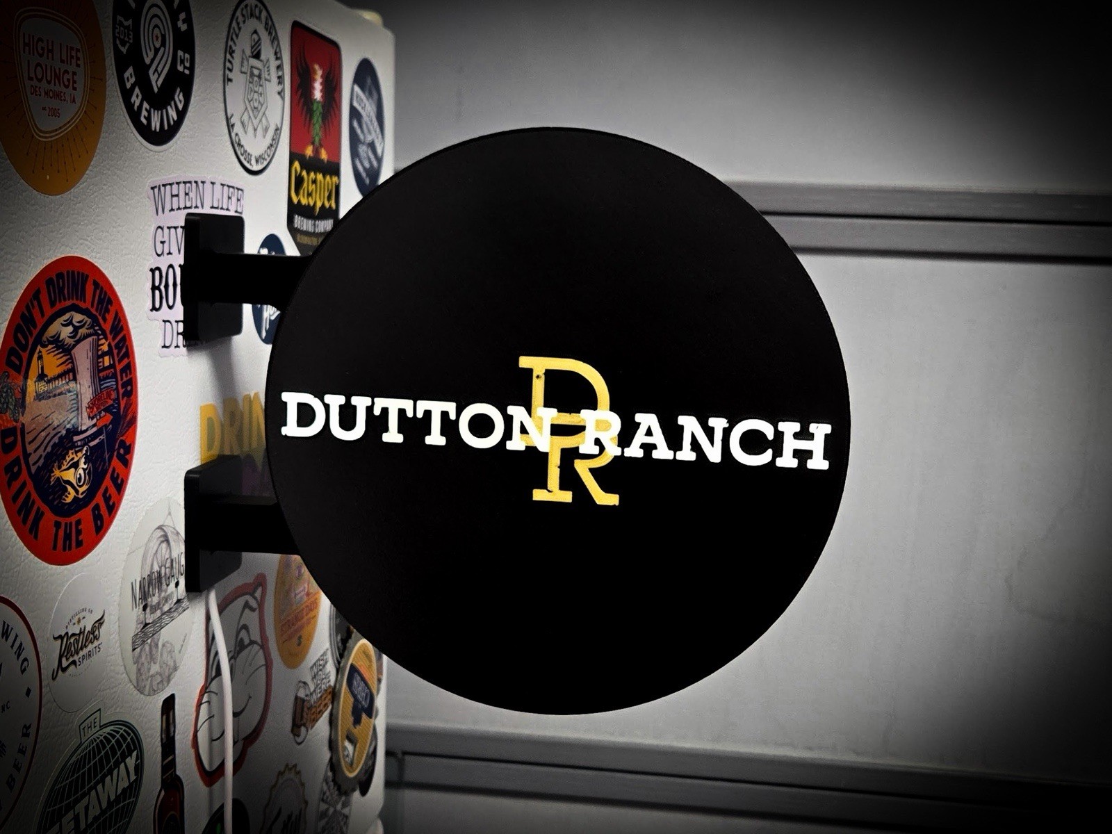 Dutton Ranch Round LED Light Box | USB Powered Western Sign | RGB Option